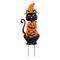 Glitzhome® 36"H Halloween Metal Black Cat with Spring Head and Stacked Pumpkin Yard Stake